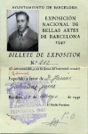 carnet-Expositor Exposició Nacional de Bellas Artes de Barcelona 1942 (interior).